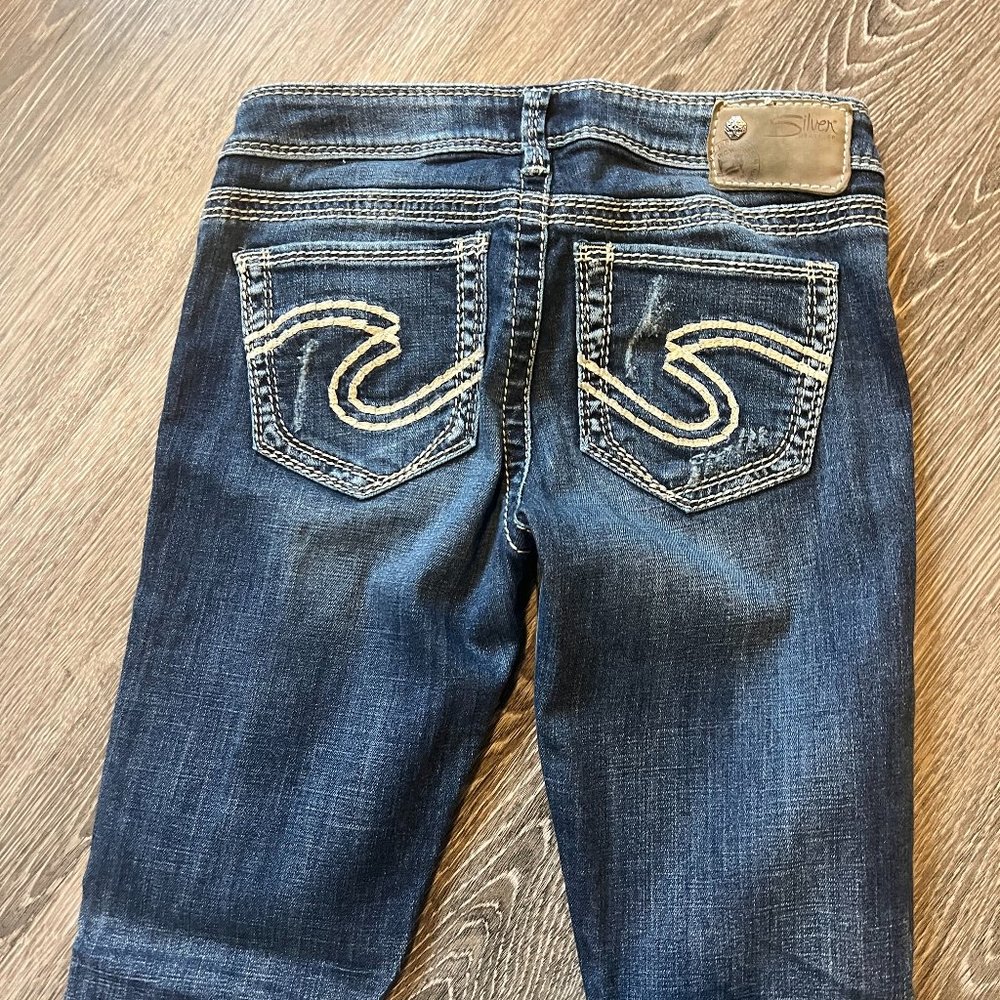 Distressed Silver brand blue Jeans